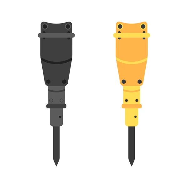 Dos martillos hidráulicos en diferentes colores — Vector de stock