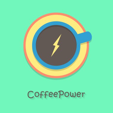 coffee power with blue cup clipart