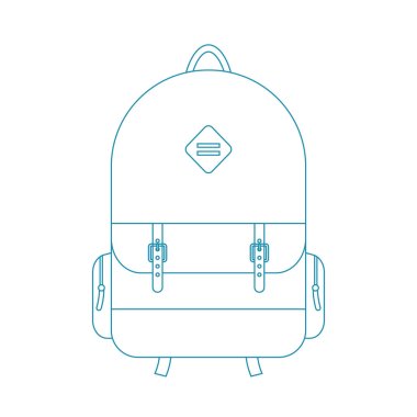 blue outline backpack