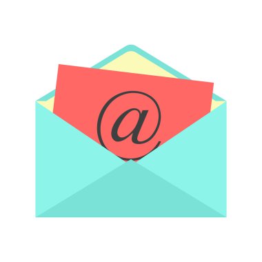 Zarf açık kırmızı kağıt levha ile ve işareti