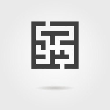 gölge ile siyah labirent simgesi