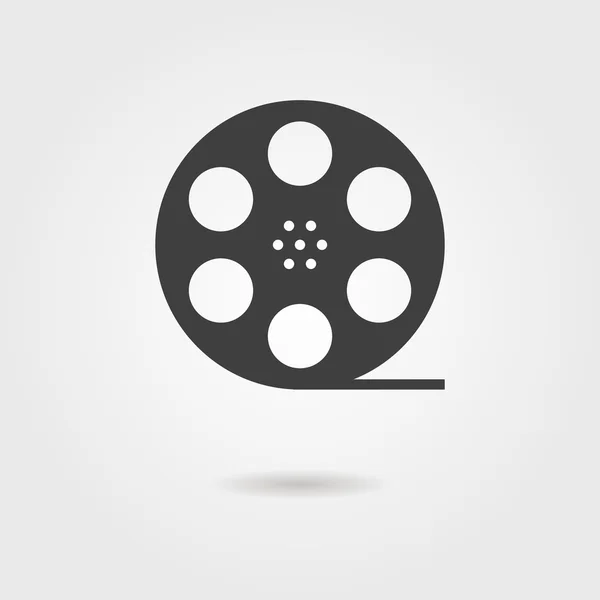 Film reel pictogram met schaduw — Stockvector