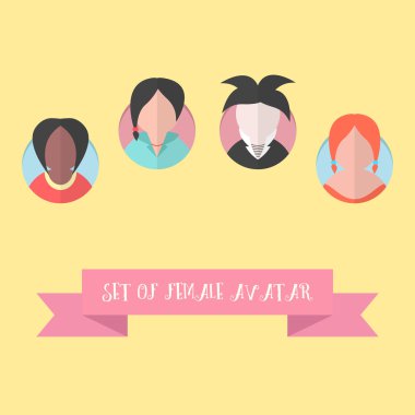 kadın avatar pembe kurdele ile ayarla