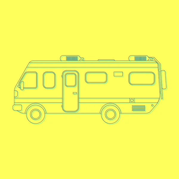 Contour van de voyage isolé sur fond jaune — Image vectorielle