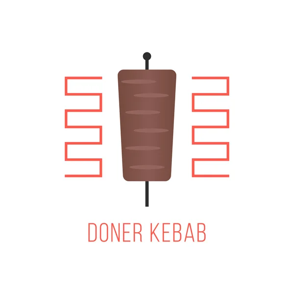 Doner kebab logo isolated on white background — Stock Vector