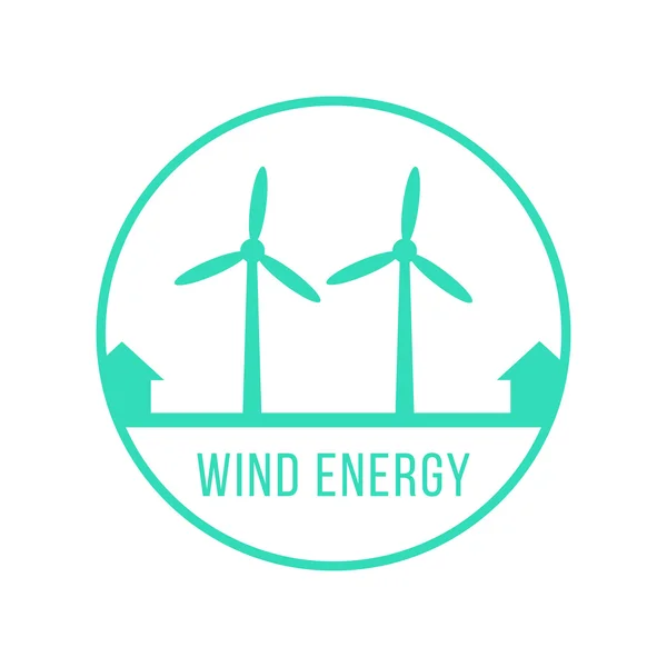 Logotipo verde de energia eólica —  Vetores de Stock