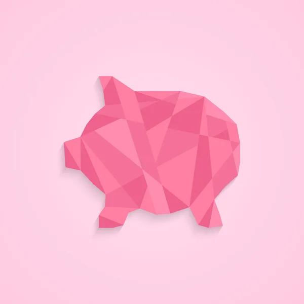 Laag poly piggy bank — Stockvector