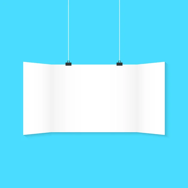 White surround hanging poster on blue background — Stock Vector