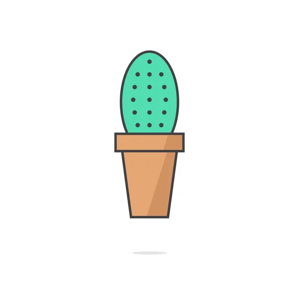 Egyszerű kaktusz ikon-val árnyék — Stock Vector