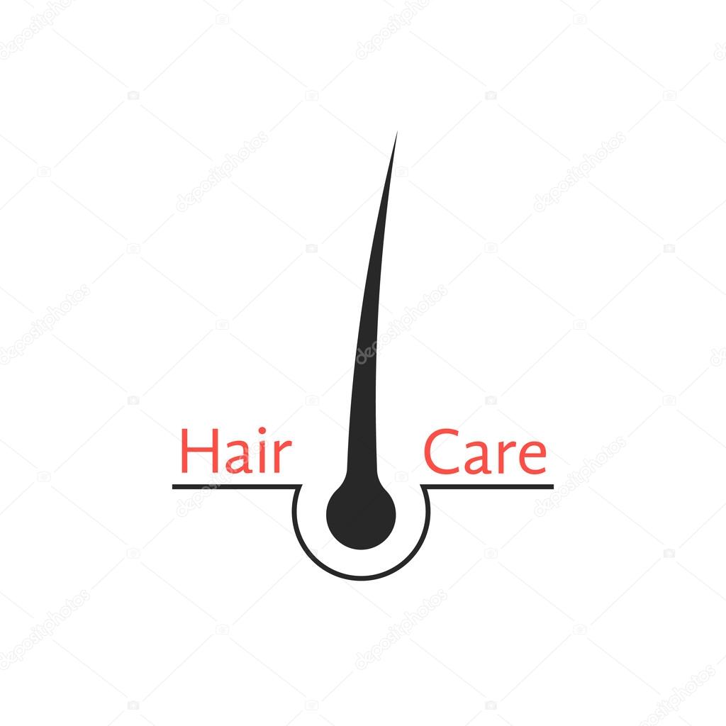 Hair follicle icon isolated on white background concept of scalp care, haircare, cosmetics, hairdressing services, haircutting, healthy lifestyle. flat style modern logotype design vector illustration