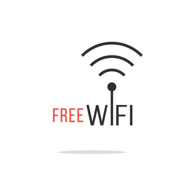 Ücretsiz Wi-Fi logo basit Gölge ile