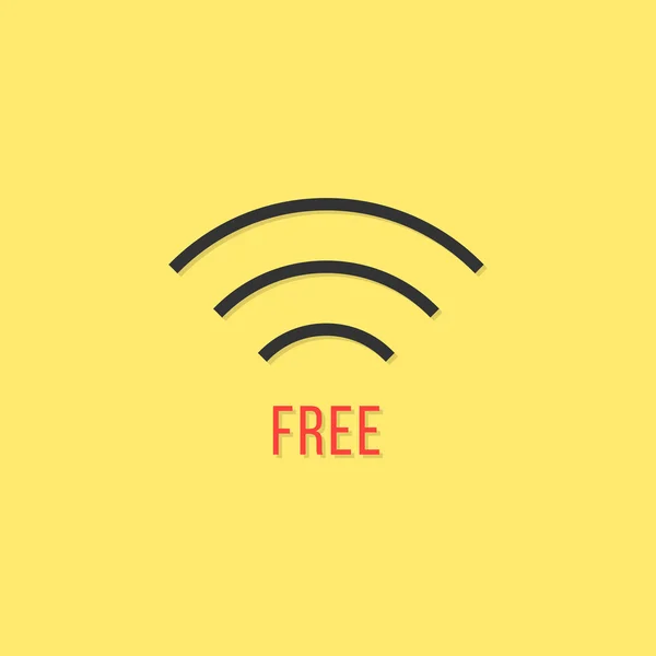 Signe wifi gratuit isolé sur fond jaune — Image vectorielle