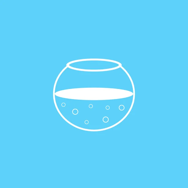 Outline white aquarium icon on blue background Vector Graphics