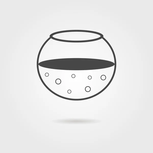 Black aquarium icon with shadow Royalty Free Stock Illustrations