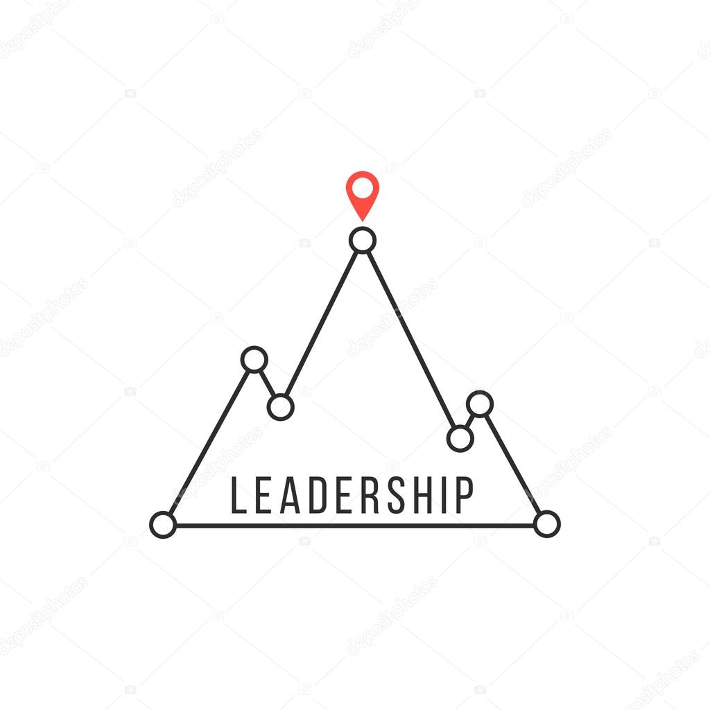 Leadership icon like mountain peak. concept of competitive advantage, strategy, lead, attainment, solution. isolated on white background. flat style trendy modern branding design vector illustration