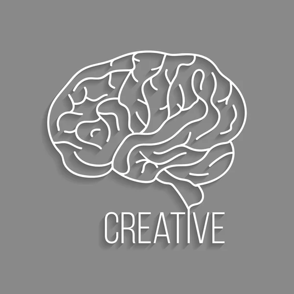 Beyaz anahat beyin gölge ile