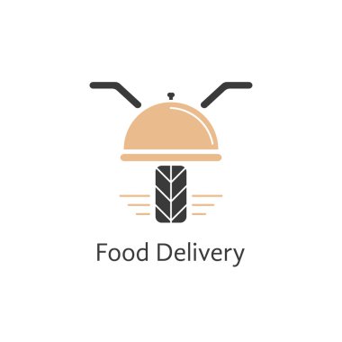 Gıda teslim logo gibi motorlu scooter