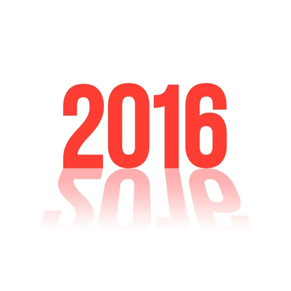 Kırmızı 2016 uzun gölge ile sayı — Stok Vektör