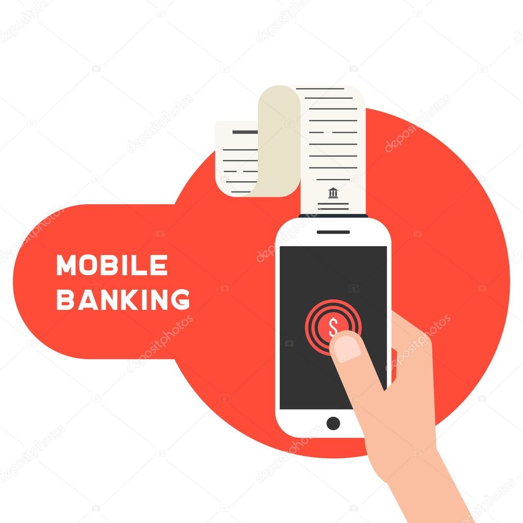 mobile banking with smart phone and paycheck