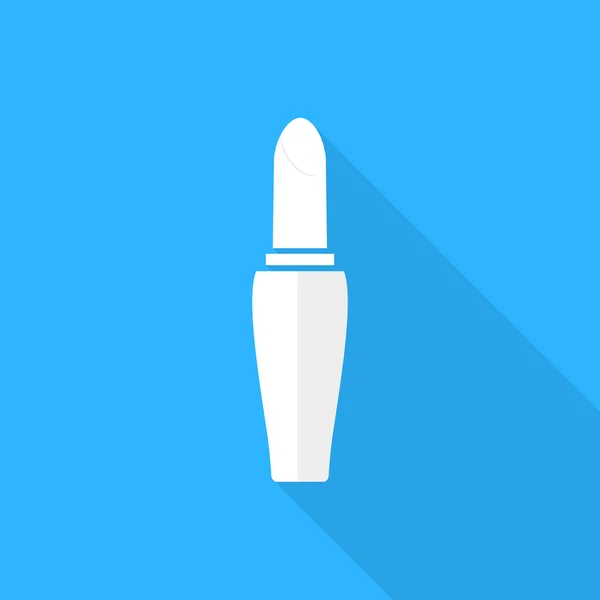White lipstick icon with long shadow — ストックベクタ
