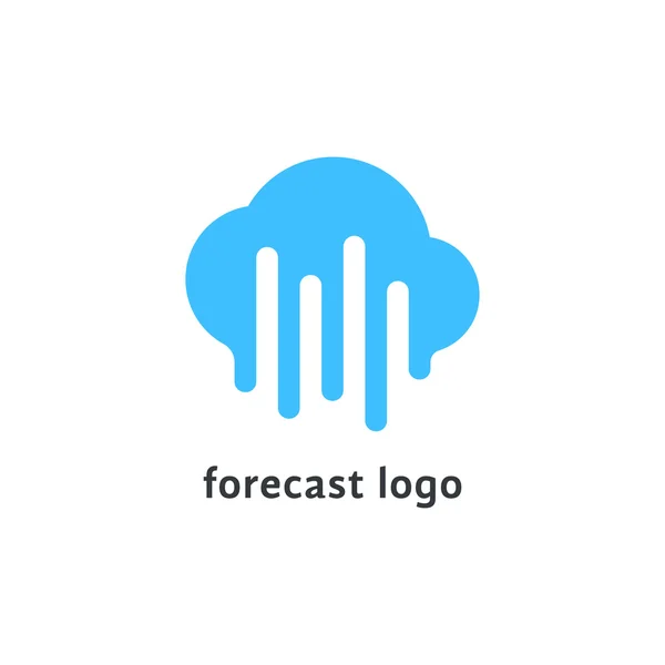 Forecast logo with melted blue cloud — Stock Vector