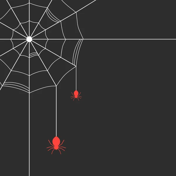 White cobweb with red spiders — Stockový vektor