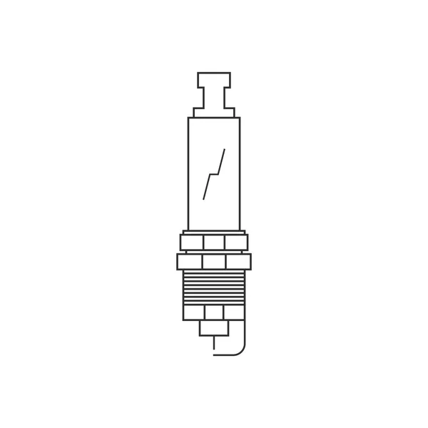 Outline black spark-plug icon — Stock Vector