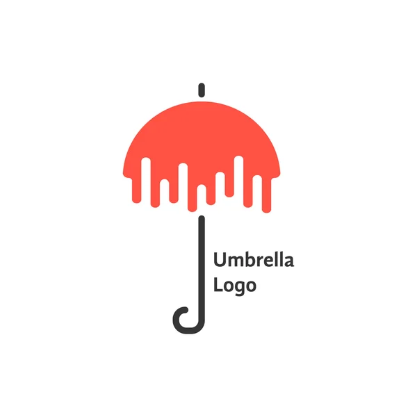 Logotipo guarda-chuva preto e vermelho — Vetor de Stock