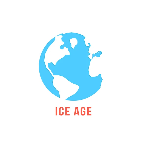 Ice age with blue planet earth — Stock Vector