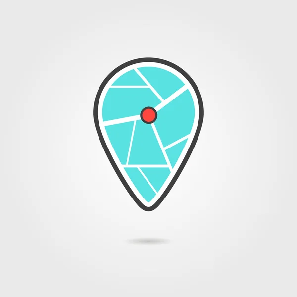 black and turquoise pin icon with shadow