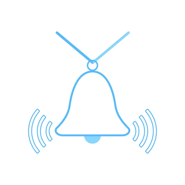Outline blue bell icon — 图库矢量图片