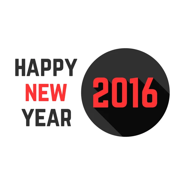 Nouvelle année 2016 avec ombre longue — Image vectorielle