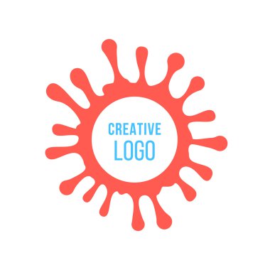 creative logo in red ink stain