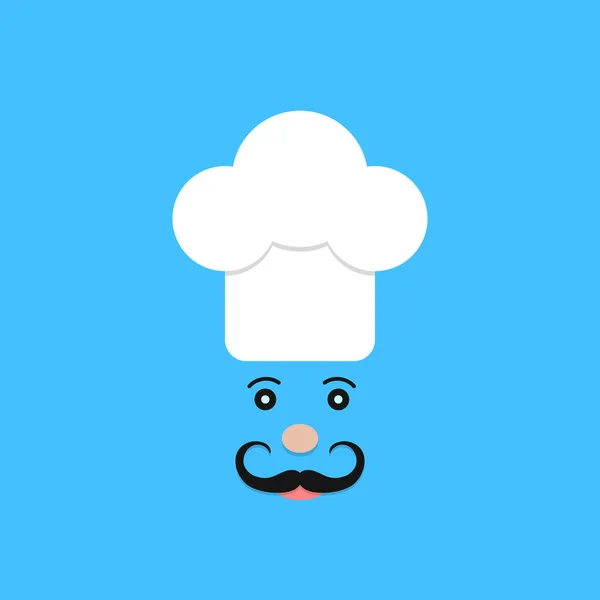 Physiognomy of chef on blue background — ストックベクタ