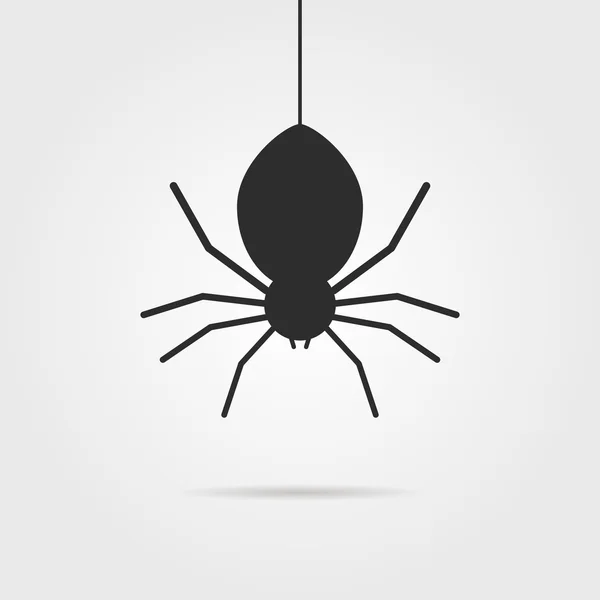 Černý pavouk ikona se stínem — Stockový vektor
