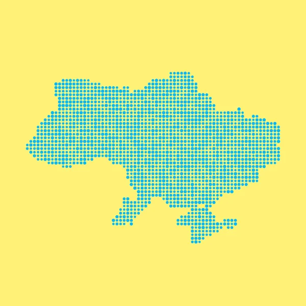Синя українська карта з крапок — стоковий вектор