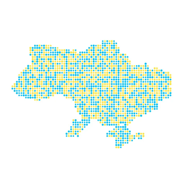 noktalarından sarı ve mavi Ukrayna Haritası