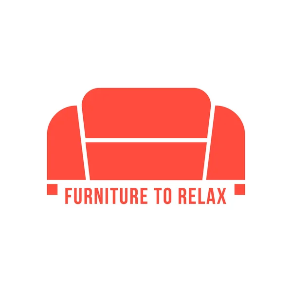 Furniture to relax with red sofa — 图库矢量图片