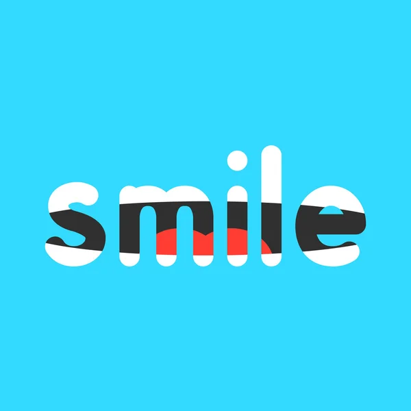 Abstract smile sign on blue background — 图库矢量图片