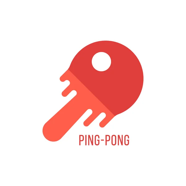 Значок пінг-понг з розтопленою тенісною ракеткою — стоковий вектор