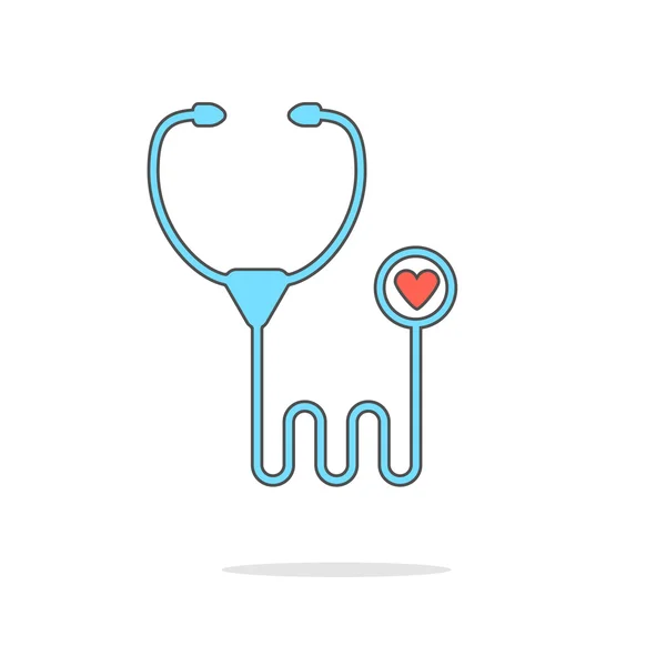 Simple stethoscope icon with shadow — Stockový vektor