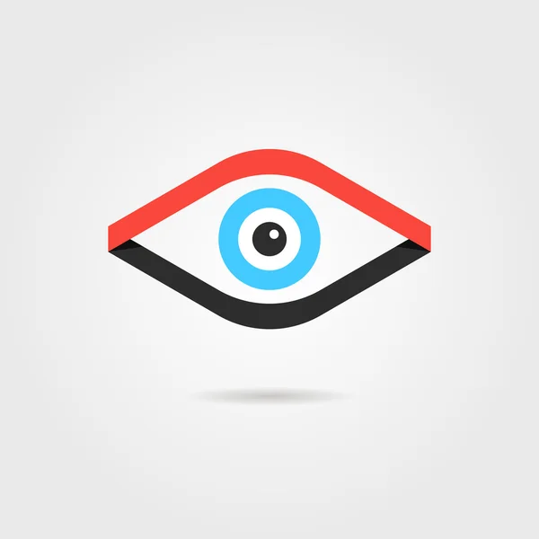 Eye logotype from red and black ribbons — ストックベクタ