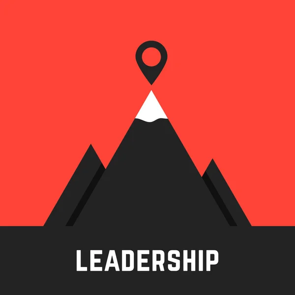 Metáfora de liderazgo con montañas negras — Vector de stock