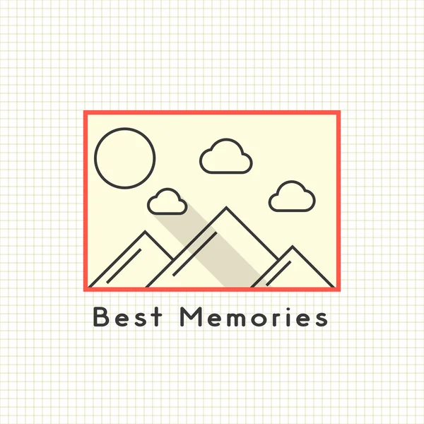 En iyi anılar photoframe defter sayfası — Stok Vektör