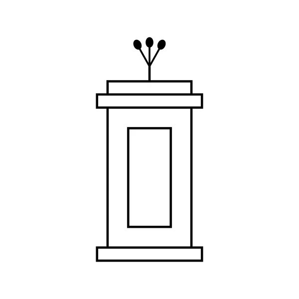 Esboço ícone tribuno preto isolado no fundo branco — Vetor de Stock