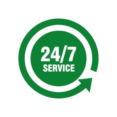 Asgari 24 7 Servis Destek Logosu Tasarım Vektörü