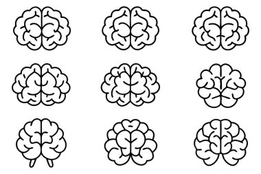 Brain pattern line art creative concept