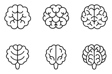 Brain line art illustration for creativity