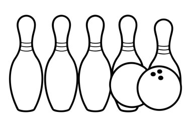 Bowling lobutları ve top çizgisi yaratıcı taslak