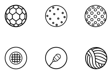 Golf Topu Simgesi Çizgisi Resim Tasarımı